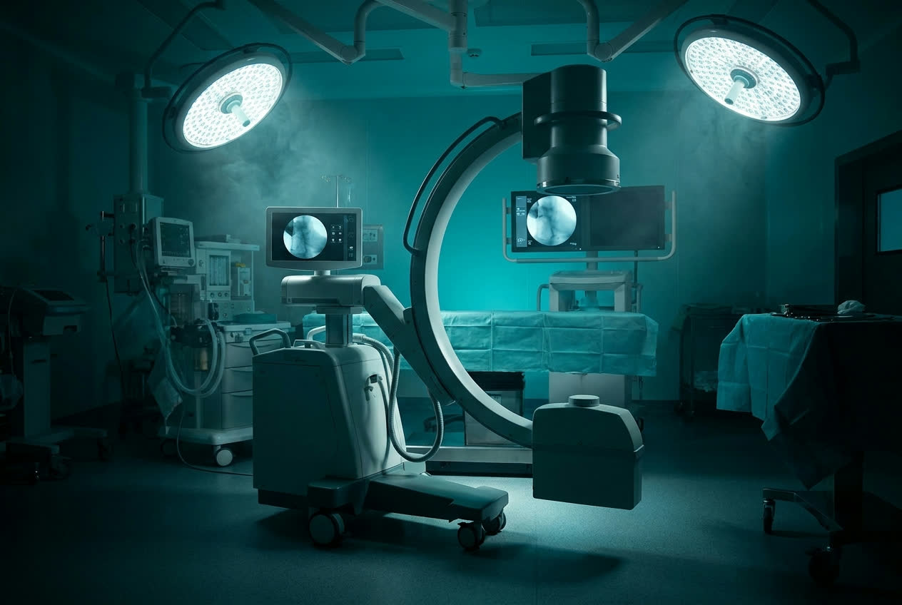 C-Arms & X-Ray in a dark imaging suite